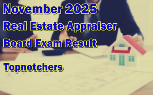 Real Estate Appraiser Board Exam Result November 2025
