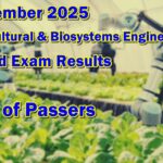 Agricultural & Biosystems Engineering Licensure Exam Result December 2025