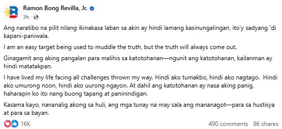 Bong Revilla Post