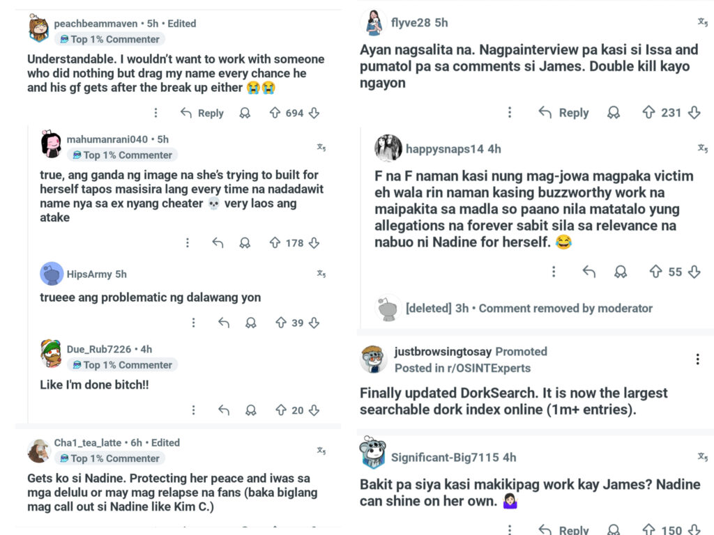 Nadine Lustre comments 