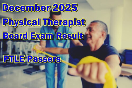 Physical Therapist Board Exam Result December 2025