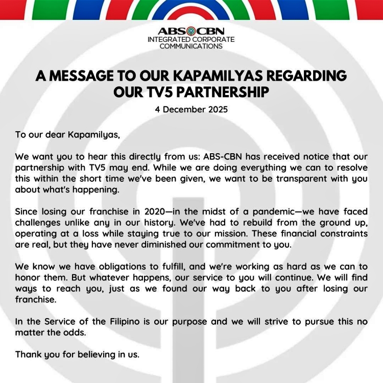 abs-cbn statement