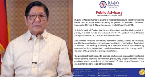 St. Luke's Medical Center, Bongbong Marcos