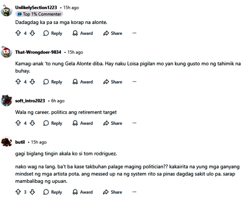 ronnie alonte comments 