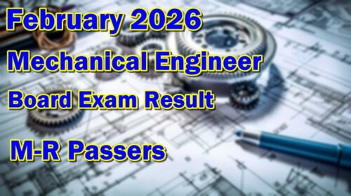 Mechanical Engineer Board Exam Result February 2026