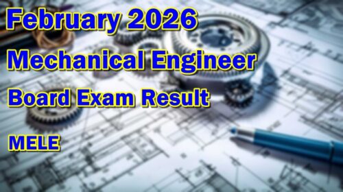 Mechanical Engineer Board Exam Result February 2026