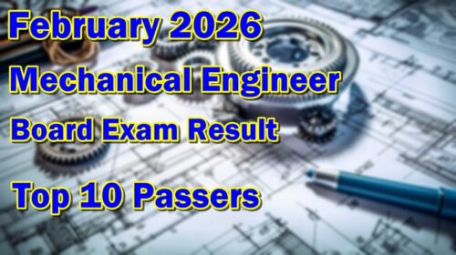 Mechanical Engineer Board Exam Result February 2026
