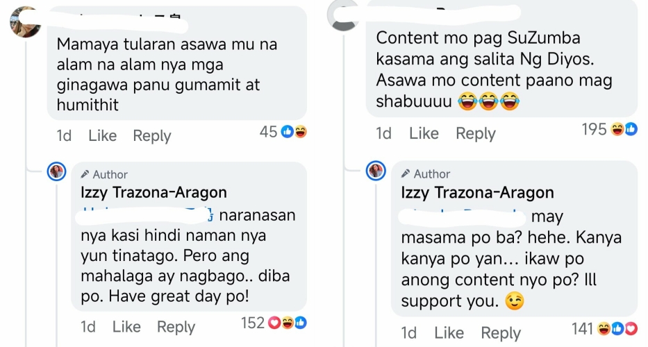 izzy trazona comments