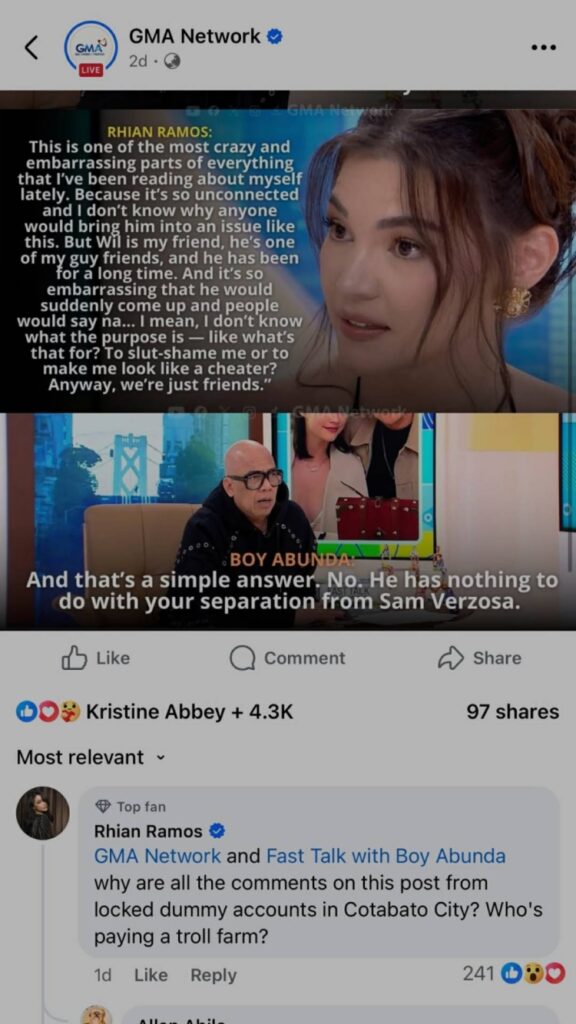 rhian ramos comment