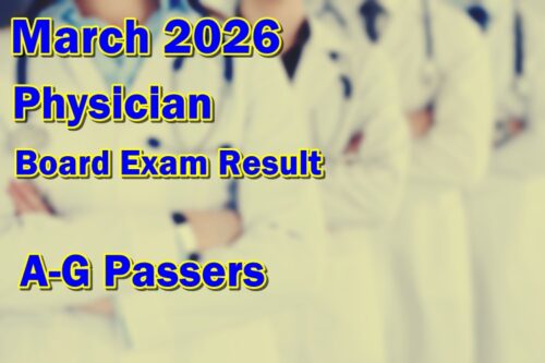 Physician Board Exam Result March 2026
