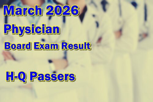 Physician Board Exam Result March 2026