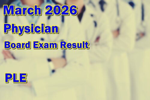 Physician Board Exam Result March 2026