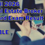 Real Estate Broker Board Exam Result April 2026