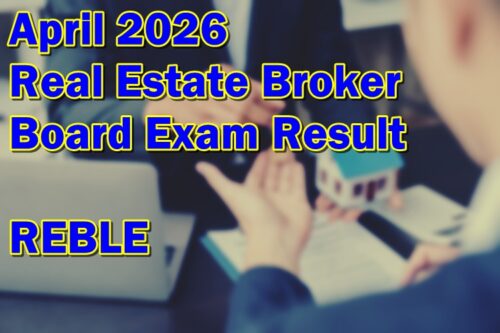 Real Estate Broker Board Exam Result April 2026