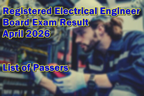 Registered Electrical Engineer Board Exam Result April 2026