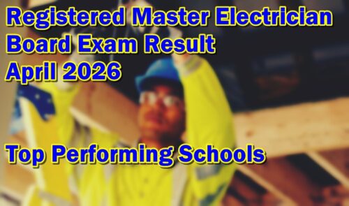 Registered Master Electrician Board Exam Result April 2026