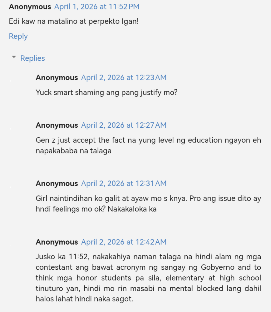 Arnold Clavio comments