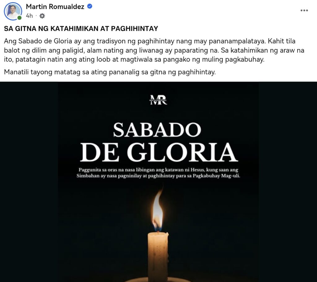 Martin Romualdez post