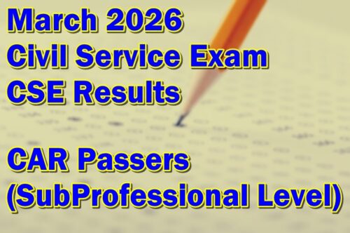 Civil Service Exam Result March 2026