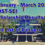 DOST-SEI Scholarship Results 2026