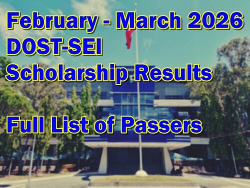 DOST-SEI Scholarship Results 2026