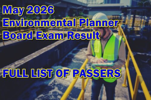 Environmental Planner Board Exam Result May 2026