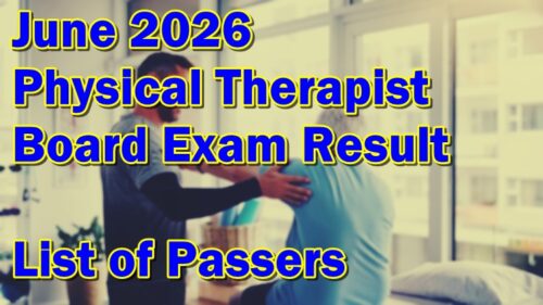 Physical Therapist Board Exam Result June 2026
