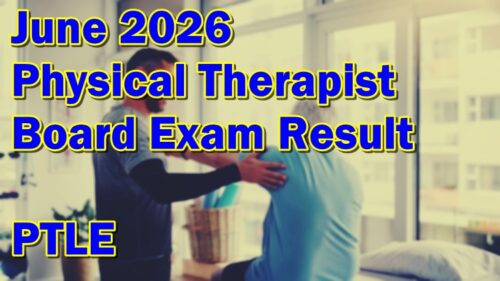 Physical Therapist Board Exam Result June 2026