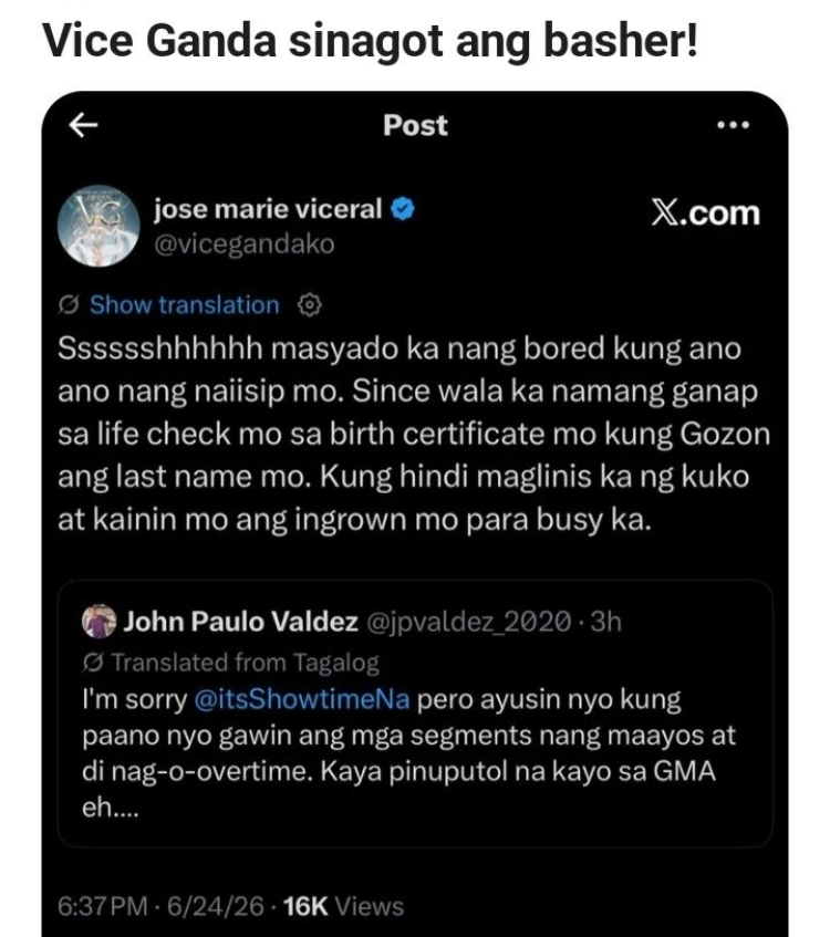 vice ganda post