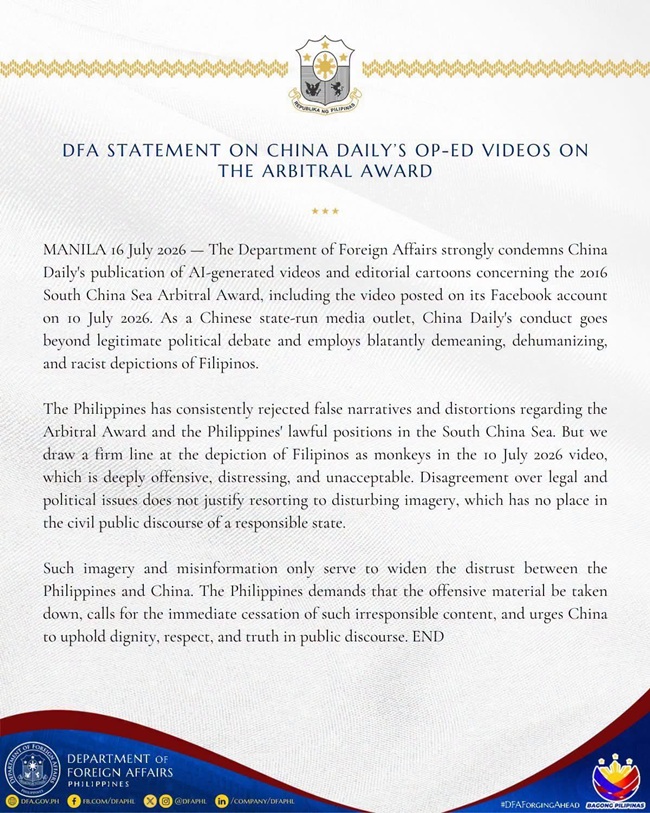 DFA statement