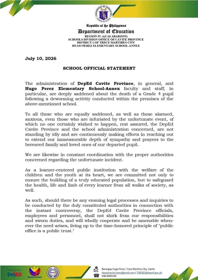 DepEd Statement