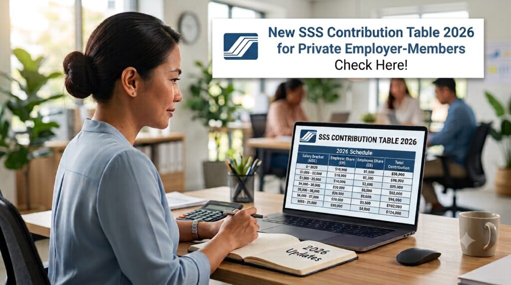 New SSS Contribution Table 2026 for Private Employee-Members