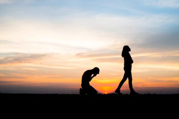 Man and woman breakup