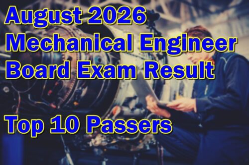 Mechanical Engineer Board Exam Result August 2026