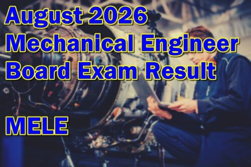 Mechanical Engineer Board Exam Result August 2026