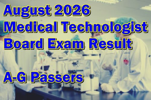 Medical Technologist Board Exam Result August 2026