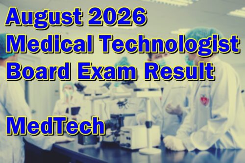 Medical Technologist Board Exam Result August 2026