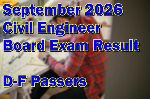 Civil Engineer Board Exam Result September 2026