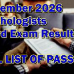 Psychologists Board Exam Result September 2026
