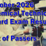 Chemical Technician Board Exam Result October 2026