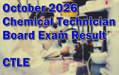 Chemical Technician Board Exam Result October 2026